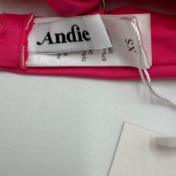 Andie Swim Bikini Top Women's XS NWT The Santorini Knot Front Pink Rouge - Picture 3 of 8